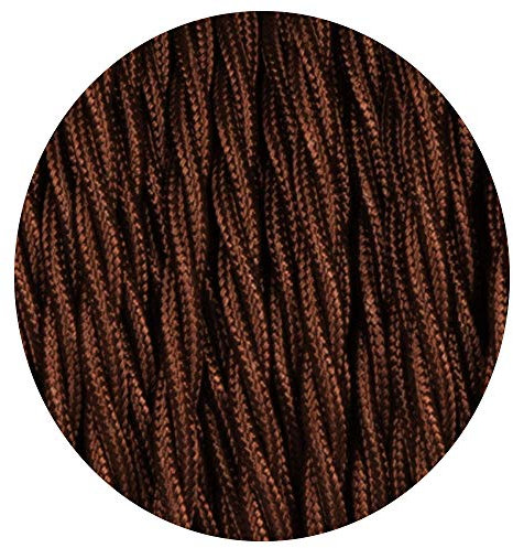 DC VOLTAGE 3 Core Twisted Electrical Cable 1 Meters / 3.28FT Vintage Braided Flex Cable Fabric Covered Cable Lamp cord Wire Textile Wire Flexible Lighting Appliances (Dark Brown)
