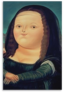Fernando Botero Mona Lisa Gemälde, Wandkunst, Poster, coole Kunstwerke, Malerei, Wandkunst, Leinwanddrucke, hängende Bilder, Poster, 30 x 45 cm