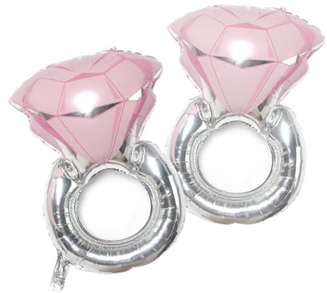 Diamant Ballon Decoration, 2 Pièces Ballon Aluminium Diamant, Ring Aluminium Balloon Decoration, Ring Helium Balloons, pour Saint Valentin,Mariage, Fête de Fiançailles Décoration