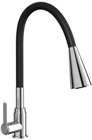 Wasserhahn Küche, Küchenarmatur mit flexiblem Schlauch, um 360 Grad drehbarer Wasserhahn aus Silikon for heißes und kaltes Wasser, Badezimmerarmaturen for Heimwerker für Bad, Küche
