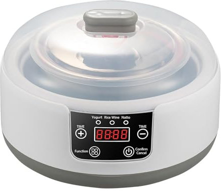 Yaourtière Probiotique 1,2 L – Machine à Yaourtière Température et Temps Réglables en Acier Inoxydable, Pour une Utilisation Domestique : Yaourts, Natto, Vin de Riz, Etc