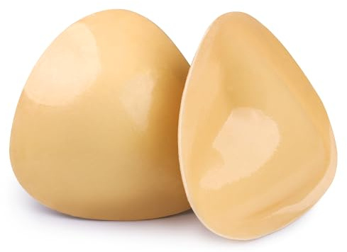 Niidor Falorda BH Pads inlägg, självhäftande push-up bh inlägg på båda sidor för baddräkt, bikini silikon bröstförstoringsinlägg, Hög, Mitte