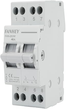 HENYEER Disyuntor de circuito, 2P 125 A, interruptor de transferencia manual (MTS), separador de potencia dual con bloqueo mecánico, interruptor de circuito, protección contra sobrecorriente y (40A)
