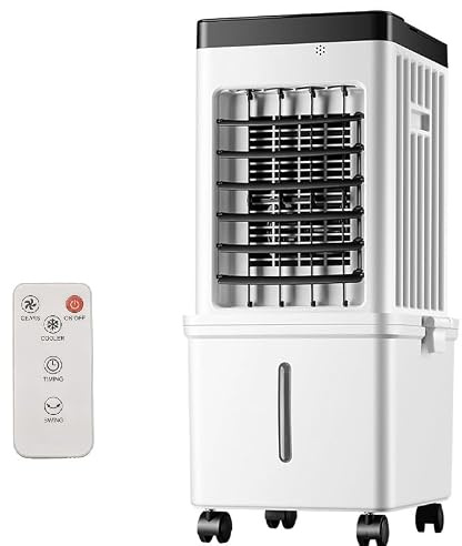 Portable Evaporative Air Cooler Fan 15L, 3-in-1 Cooling Fan Humidifier with Remote Control, 3 Speeds & 3 Wind Modes, 120° Oscillation, 7.5H Timer, Quiet Energy Saving for Home Office Bedroom