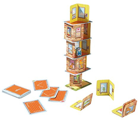 Haba 4092 - Rhino Hero, Spannendes 3-D-Stapelspiel für 2-5 Superhelden ab 5 Jahren, mit einfachen Regeln für schnellen Spielspaß, Aktionsspiel für die ganze Familie, Multicolor