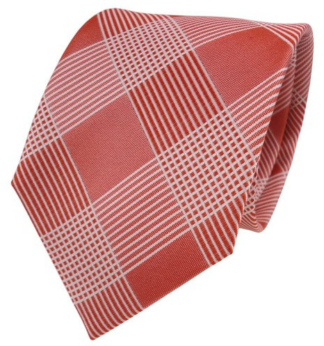 TigerTie Designer Seidenkrawatte in kariert gemustert - Standardbreite 8 cm