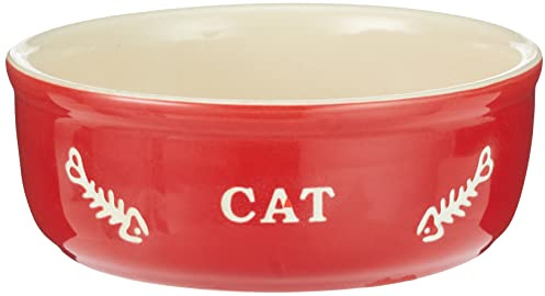 Nobby Katzen Keramikschale CAT, rot/beige Ø13,5 X 5 cm, 1 Stück