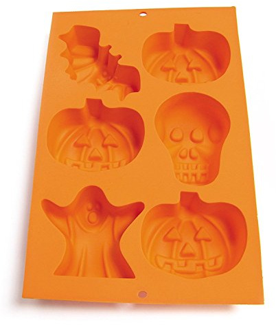 Lékué Molde Halloween con Cepillo para 6 Piezas en Color Naranja