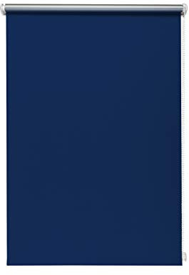 Beyond Drape Thermo-Rollo nach Maß ohne Bohren mit Klemmträger Verdunkelungsrollo Seitenzugrollo Klemmrollo Blackout Silberbeschichtung Klemmfix Blau Breite:91-100 cm, Länge:201-220 cm