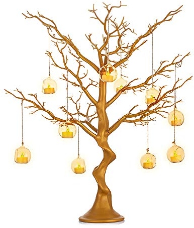 Nuptio Goldener Baum für Ostern – 76 cm hoch, künstliche Weihnachtsbäume, Ornament für den Innenbereich, Manzanita, Halloween-Baum, Tische, Hochzeit, Outdoor, für Tische im Wohnzimmer,