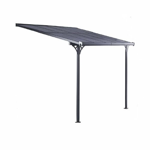 Gardiun Pergola da parete Elliot 9,5 m² 314 x 300 x 225/270 cm in alluminio e pannelli in policarbonato anti UV | portali regolabili