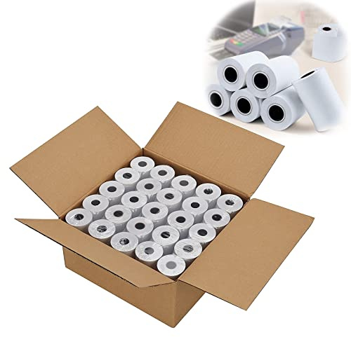 50 x termopappersrullar 57 mm x 12 mm x 50 m kvittorullar termopapper tilläggsrullar, reservpappersrullar, kassarullar