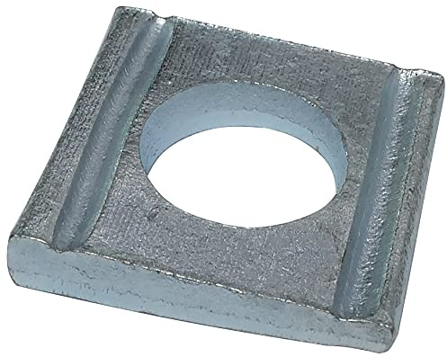 AERZETIX - Set di 25 Rondelle quadrate pendenza 8% - M10 - in acciaio zincato - DIN 434 - per profili a U - C48826