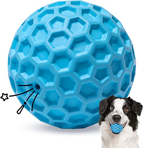 Nobleza Hundeball, Unzerstörbar Hundespielzeug Ball aus Naturkautschuk, Quietschend Interaktives Kauspielzeug, Robuster Hunde Ball, Squeaky Dog Balls, Ø 8cm