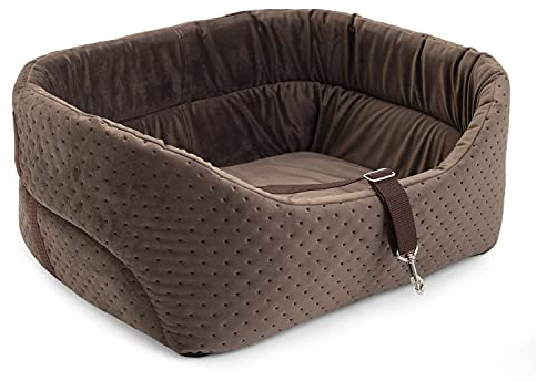 BOUTIQUE ZOO Hunde Autositz Universal Waschbar Abriebfest, Autositz Hund für Vordersitz, Beifahrersitz, Rückbank, Hundebett Hundetasche, L: 56 cm x 48 cm, Grau - Wildlederimitat - Velvet