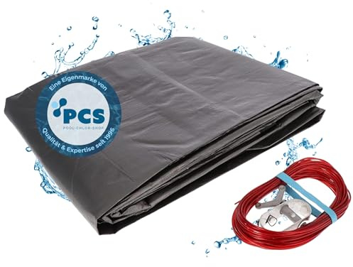 Duraol Poolabdeckung achtform I 10,00 x 5,00 m I Hochwertige Pool Abdeckplane mit Materialstärke 300g/m² I Robuste Abdeckplane Pool mit Randverstärkung I Beidseitig beschichtet & wasserdicht