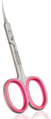 Nail Scissors, Professional Stainless Steel Curved Cuticle Scissors, Sharp Precision Manicure & Pedicure Scissors for Hangnails, Dead Skin, Eyebrow Trimming, Finger & Toe Care by Mahfooz Instruments