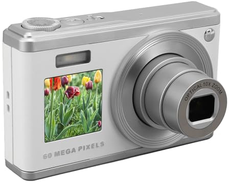 Appareil Photo Numérique 4K Ultra HD, Caméra de Vidéo Portable avec Zoom Optique 10X et Anti-secousse, Écran IPS 2,88 Pouces pour Débutants et Étudiants jusqu'à 60 MP