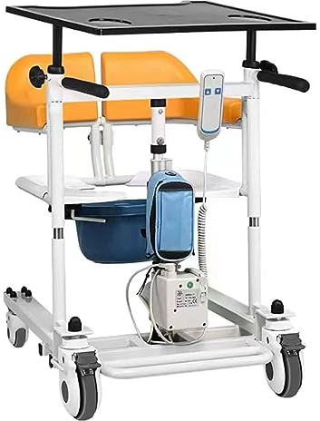 esmen Transferrollstuhl Multifunktionaler höhenverstellbarer Duschstuhl, Hebestuhl für ältere Menschen und Behinderte mit klappbarem kleinen Esstisch, für Senioren Patientenliftmaschine
