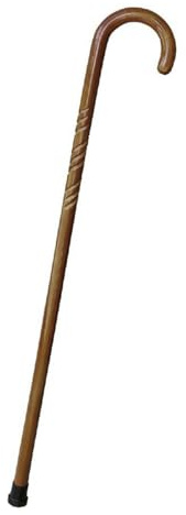 HD BRICO Bastone Da Passeggio in Legno Per Anziani Disabili Con Gommino lunghezza 91cm (bronzo)