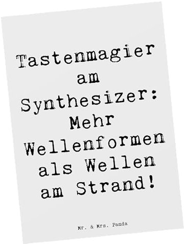 Mr. & Mrs. Panda Postkarte Spruch Synthesizer Magie - Geschenk, Wellenformen, Musikfans, elektronische Klänge, Musikzimmer, Musikliebhaber, Sounddesign, Profimusiker, Design, Feier, Melodien