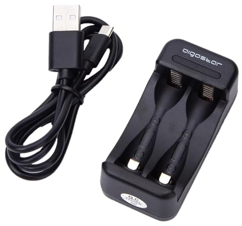 Chargeur Rapide Compact pour Piles AA/AAA. Design élégant en Noir. Économisez du Temps et de l'énergie. Idéal pour Garder Vos appareils Toujours prêts. Puissance et efficacité à portée de Main