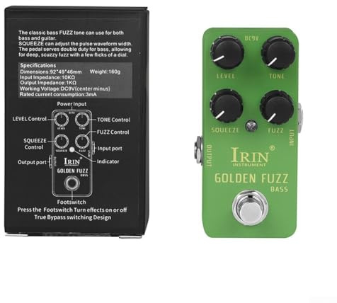 Zoegneer E-Gitarren-Effektpedal mit 21 Effekten und rostfreiem Gitarren-Effektpedal für verbessertes Spielerlebnis (RS20 Grün)