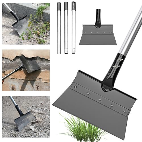 Pala multifunzione in acciaio inox con manico telescopico estensibile, strumento durevole per rimuovere efficacemente neve, detriti e muschio, perfetta per giardino, vialetto e manutenzione esterna