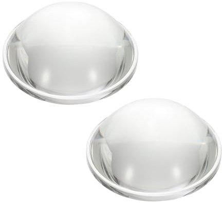 PATIKIL Diamètre 57mm Lentille Plate Convexe, 2 Pcs Hauteur 24mm Verre Borosilicate Haut LED Lentille Optique Convexe Condenseur Avec Bord Voiture Vélo Phare Projecteur, Transparent 3.5mm