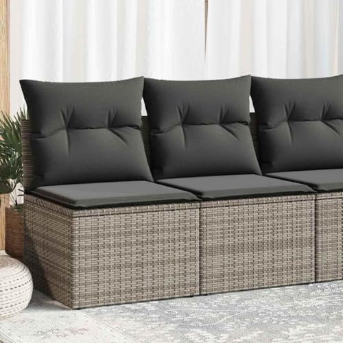 GCHDHAPB Home-Outdoor Gartenmöbel-Set, 2-teiliges Gartensofa-Set mit Kissen, Polyrattan-Akazie, Grau
