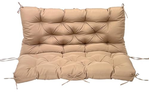 Outdoor-Schaukelkissen, 152,4 x 101,6 cm, Bankkissen für Gartenmöbel, 2-Sitzer-Ersatzkissen mit Rückenlehne, dicke Schaukelstuhl-Pads für Garten, Terrasse, Hellbraun, 152,4 x 101,6 cm