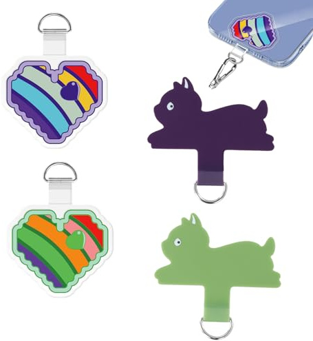 Naapesi 4pcs Tether Tab, Lanyard Patch, Thinner Durable Cell Phone Lanyard Patch Pad, Universal Strap Replacement Part for All Full smartphones.