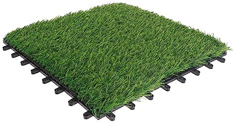 KONTONTY Künstliche Rasenteppich Fliesen Interlocking Garten Bodenbelag Für Terrasse Und Dekoration Witterungsbeständig rutschfest Und Langlebig