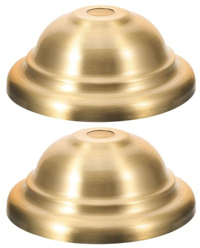 HOMSFOU Messing Lampenteile Deckenleuchte Baldachin 2 Stück 2.76X2.76X1.10In Vintage Stil Lampenendkappen Für Pendelleuchten Wohnzimmer Essbereich Montage Zubehör