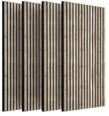 IZODEKOR 3D Akustikpaneele holz 120 x 60 cm - Wandpaneele Holz für Wanddeko, Schallschutzplatten, Holzoptik Wandpaneele für Wohnzimmer, Büro, Küche, Teak