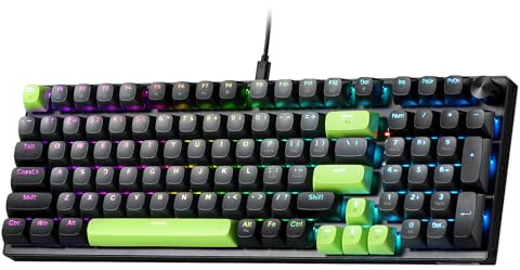 Redragon K740 98 Keys Wired RGB Gaming Keyboard, 95% PBT Mechanical Keyboard w/Solid Aluminum Base, Dedicated Knob Control & Hot-Swap Socket, Custom Linear Switch
