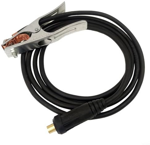 CWOQOCW Cavo di terra professionale 300A con morsetto di messa a terra con manico resistente al calore per saldatrice MIG TIG (2M)