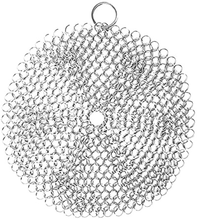 CONGARTENO Lavar Ollas De Acero Inoxidable Limpiador De Malla para Sartenes Ollas y Woks Limpiador De Hierro Fundido con Aro De Esquina