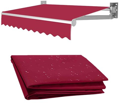 Generico Telo per Tende da Sole Ricambio Giardino, Tessuto Rosso, Tendone per Esterni, Impermeabile, Protezione UV, Copertura Superiore, Solo Tessuto(500x300cm)
