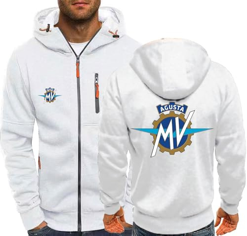 Sudadera Polar for Hombre con Cremallera de MV Agusta, suéter de Invierno for Adolescentes y Adultos, Sudadera Informal de Manga Larga con Capucha.(A,M)