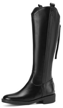 Stivaletti invernali da donna eleganti – Stivali da donna in pelle nero con gambo stretto al ginocchio, caldi, in pelle, stivali leggeri, comodi con tacco, stivali invernali caldi