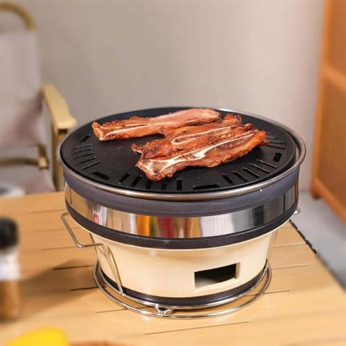 EliteBloom Clay Grilling Stove, Outdoor Pottery Barbecue Stove, Japanese Clay Charcoal Stove BBQ Grill, Small Clay Grilling Stove, Wood Burning Camping Stove,