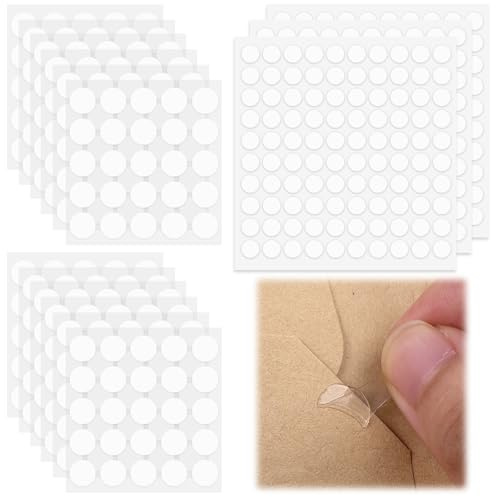 600 Pezzi Punti Biadesivi Trasparenti,Trasparenti Nastro Puntini Adesivi Rotondo in Acrilico,Biadesivo per Palloncini,Punto di Colla,per Matrimoni,Feste,Fai Da Te,Decorazione Palloncino(10mm e 15mm)
