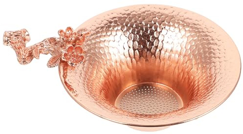 OSALADI Infuseur à Thé en Cuivre Couleur Violet Cuivre Tamis à Thé Délicat de Fleur de Prunier Réutilisable et Épices Accessoire pour Infusion Traditionnelle