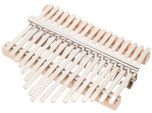 BESPORTBLE Kit D’Accessoires pour Kalimba DIY 17 Tons, Touches en Métal Robustes, 17 Clés de Piano à Pouces Chevalet en Bois, Ensemble Complet pour Fabrication et Réparation, Apprentissage
