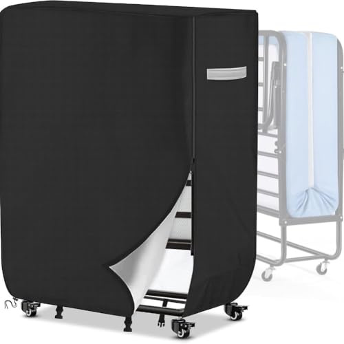 VIRELLO Copertura per letto pieghevole, resistente borsa in tessuto Oxford con cerniera e coulisse per protezione dalla polvere, adatta per letto matrimoniale pieghevole 99 x 38 x 114 cm