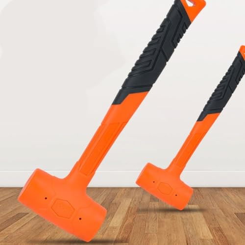 Dead Blow Hammer, Spark-Resistant Non-Rebound Rubber Mallet with Steel Shot Fill, Anti-Slip Grip for Woodworking, Automotive, Tile Installation, and Sheet Metal(1LB)