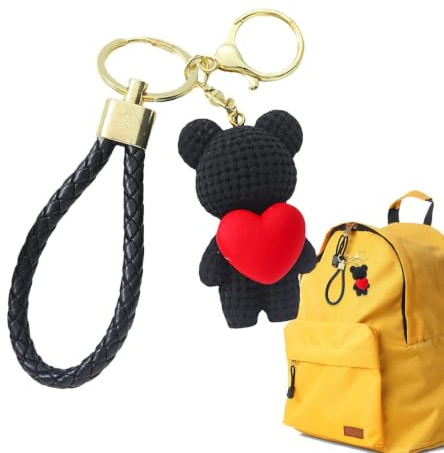 Bear Key Rings, Bear Keychain 3D Ornament Pendant Keychain Mini