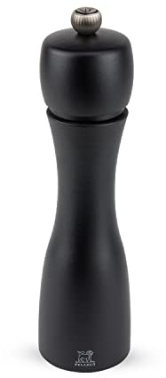 PEUGEOT - Tahiti 20 cm Pepper Mill - Black Pepper Included - Classic Grind System - Made with PEFC Certified Wood - Lifetime Guaranteed Mechanism - Made in France - Matt Black