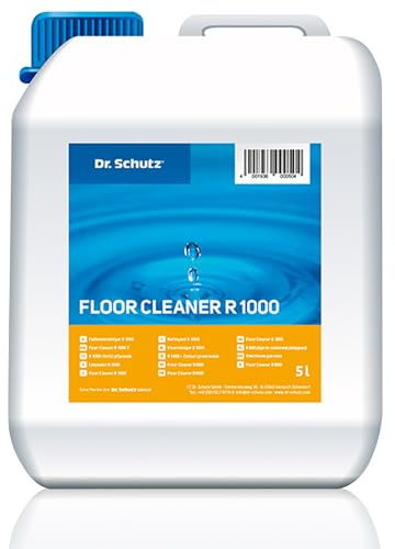 Dr. Schutz Fußbodenreiniger R 1000 5 L | streifenfreie Reinigung für PVC, CV, Linoleum, Kautschuk, Stein, Designboden und Parkett | Boden Reinigungsmittel | Bodenreiniger | Vinyl Bodenreiniger